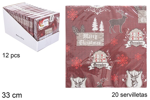 [113701] 20 paper napkins with deer 33 cm