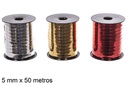 Cinta metalizada oro/plata/rojo surtido 5 mm x 50 m.