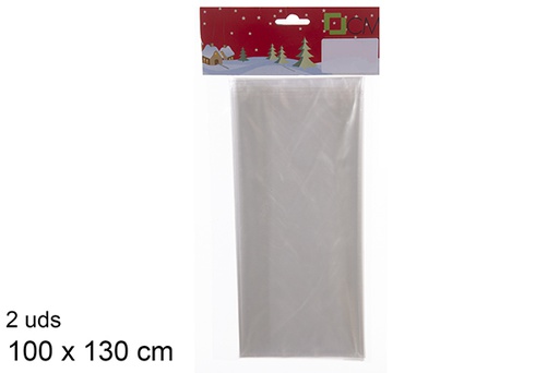 [113728] Pack 2 fogli di cellophane trasparente 100x130 cm