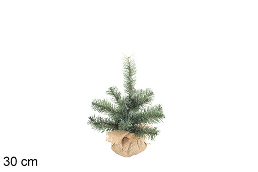 [113784] Green PVC tree with jute base 30 cm