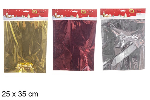 [113831] Pack 2 PVC bags + 2 m. ribbon assorted color 25x35 cm