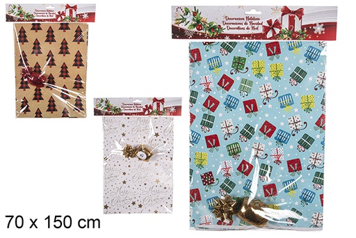[113837] Pack rosone + nastro + scatola regalo decorata 70x150 cm