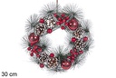 Corona Navidad roja 30 cm