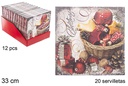 Pack 20 servilletas 3 capas decorado Navidad 33 cm