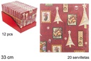 Pack 20 servilletas decorada Navidad 3 capas 33 cm