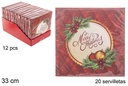 Pack 20 servilletas 3 capas decorado Navidad 33 cm