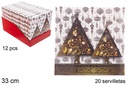 Pack 20 servilletas decorada Navidad 3 capas 33 cm