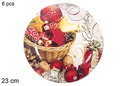 Pack 6 platos papel decorado Navidad 23 cm