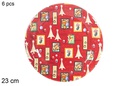 Pack 6 platos papel decorado Navidad 23 cm