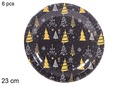 Pack 6 platos papel decorado Navidad 23 cm