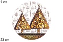 Pack 6 platos papel decorado Navidad 23 cm