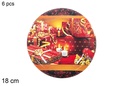 Pack 6 platos papel decorado Navidad 18 cm
