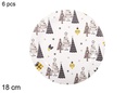 Pack 6 platos papel decorado Navidad 18 cm