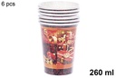 Pack 6 vasos papel decorado Navidad 260 ml