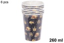 Pack 6 vasos papel decorado Navidad 260 ml