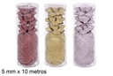 Cinta con 4 lazos regalo Navidad colores surtidos 5 mm x 10 m.