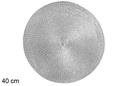 Salvamantel plástico plata brillo 40 cm