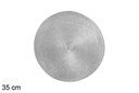 Salvamantel plástico plata brillo 35 cm
