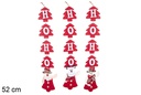 Pingente de Natal HO-HO vermelho 52 cm 