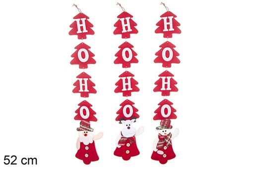 [113393] Red HO-HO Christmas pensdent 52 cm  