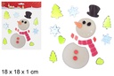 Adhesivo de gel muñeco de nieve Navidad para decorar 18 cm