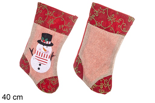 [113409] Decorated Christmas sack fabric sock 40 cm