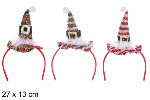 [113410] Diadema navidad con gorro 27x13 cm