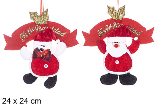 [113435] Colgante Papá Noel Navidad decorado surtido 21x24 cm