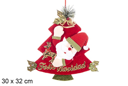 [113438] Pendentif Père Noël décoré assorti 30x32 cm