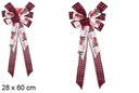 Lazo Navidad tela vichi rojo/negro decorado coche 28x60 cm