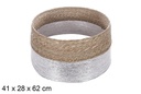 Seagrass Christmas tree base-silver paper rope 41x28 cm