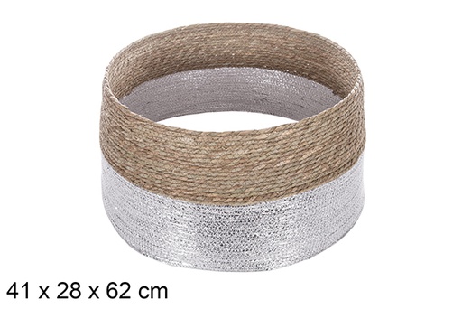 [113924] Base árbol seagrass y cuerda papel color plata 41x28 cm