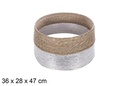 Seagrass Christmas tree base-silver paper rope 36x28 cm
