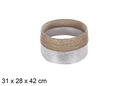Seagrass Christmas tree base-silver paper rope 31x28 cm