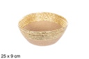 Cesta cuerda papel natural/oro 25x9 cm