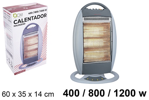 [112111] Calentador halogeno ovalado 3 niveles de potencia 400/800/1200w