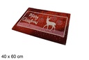 Felpudo decorado Merry Christmas con reno rojo 40x60 cm