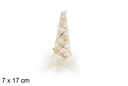 Colgante duende blanco/oro 7x17 cm