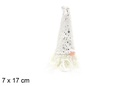 Colgante duende estrellitas blanco/plata 7x17 cm