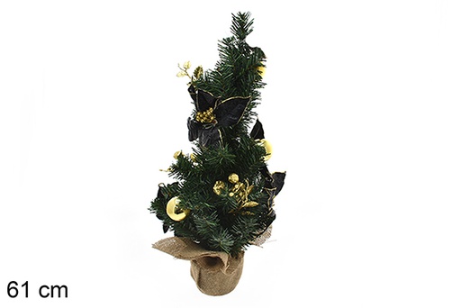 [206852] Arbolito con flores negro/oro 61cm