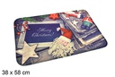 Capacho decorado com estrela do Papai Noel 38x58 cm