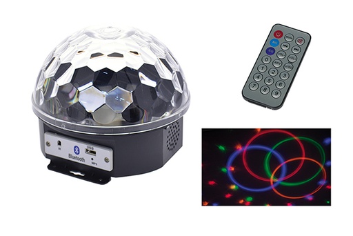 [206872] Proyector esfera con musica/bluetooth y mando 6 colores