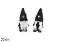 Duende Navidad negro con estrella oro 20 cm