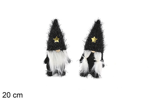 [206925] Black Christmas elf with gold star 20 cm