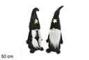 Duende Navidad negro con estrella oro 50 cm