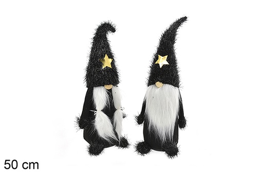 [206928] Elfo di Natale nero con stella dorata 50 cm