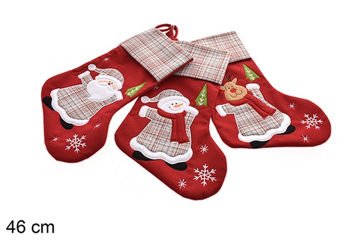 [206950] Decorated red Christmas sock 46 cm