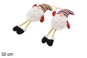 Duende Navidad blanco/rojo con patas 32 cm