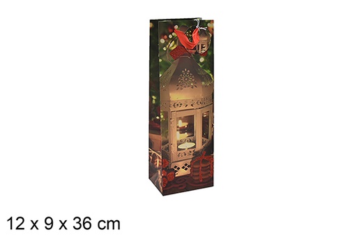 [207006] Busta regalo decorata con lanterna 12x9 cm