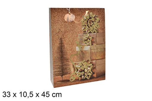 [207010] Tree decorated gift bag 33x10,5 cm